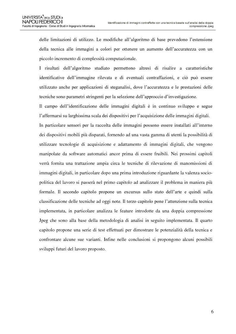 Anteprima della tesi: Identificazione di immagini contraffatte con una tecnica basata sull'analisi della doppia compressione Jpeg nello spazio di colori YCbCr, Pagina 3