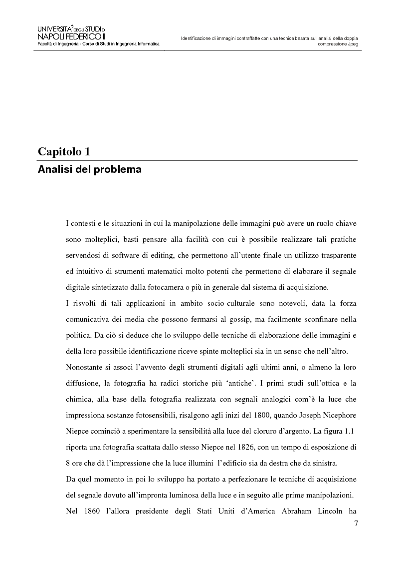 Anteprima della tesi: Identificazione di immagini contraffatte con una tecnica basata sull'analisi della doppia compressione Jpeg nello spazio di colori YCbCr, Pagina 4