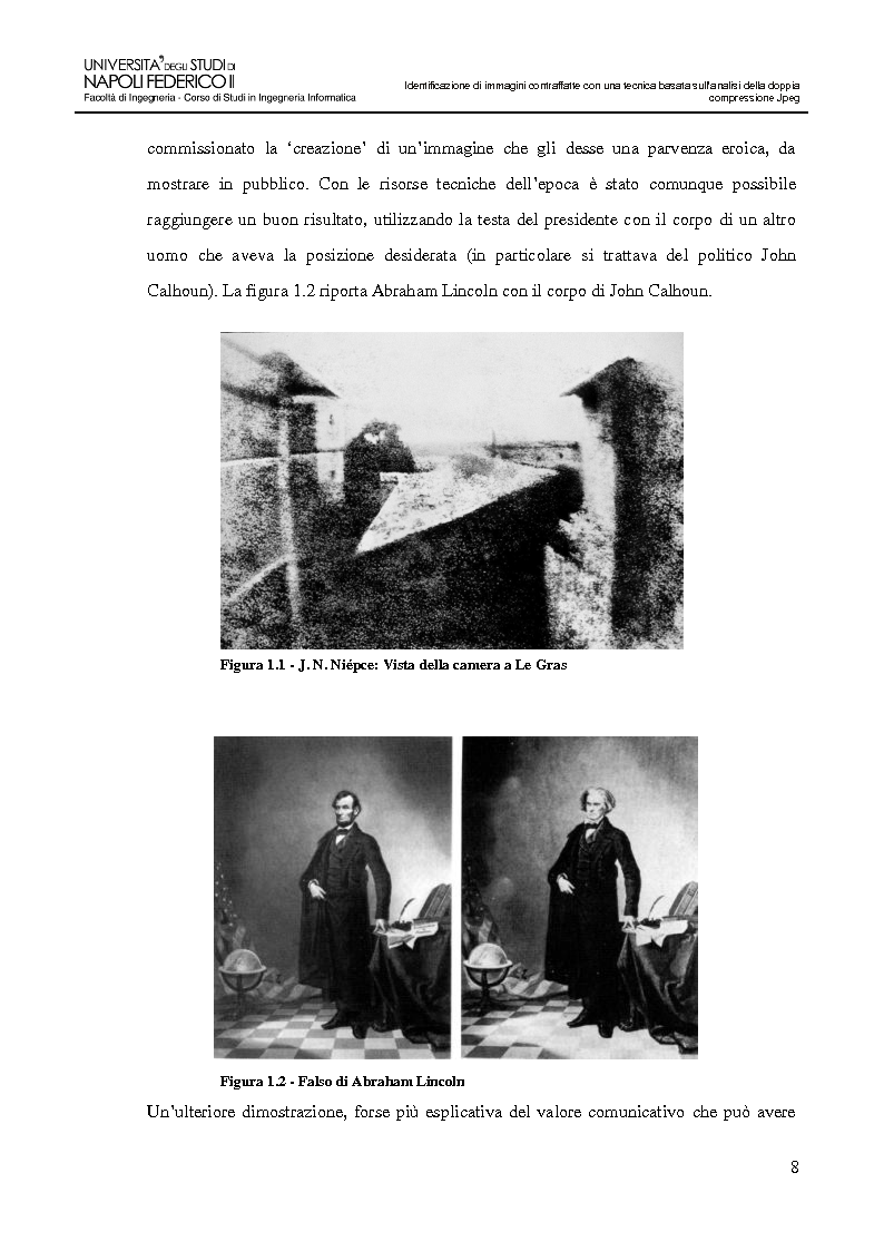 Anteprima della tesi: Identificazione di immagini contraffatte con una tecnica basata sull'analisi della doppia compressione Jpeg nello spazio di colori YCbCr, Pagina 5