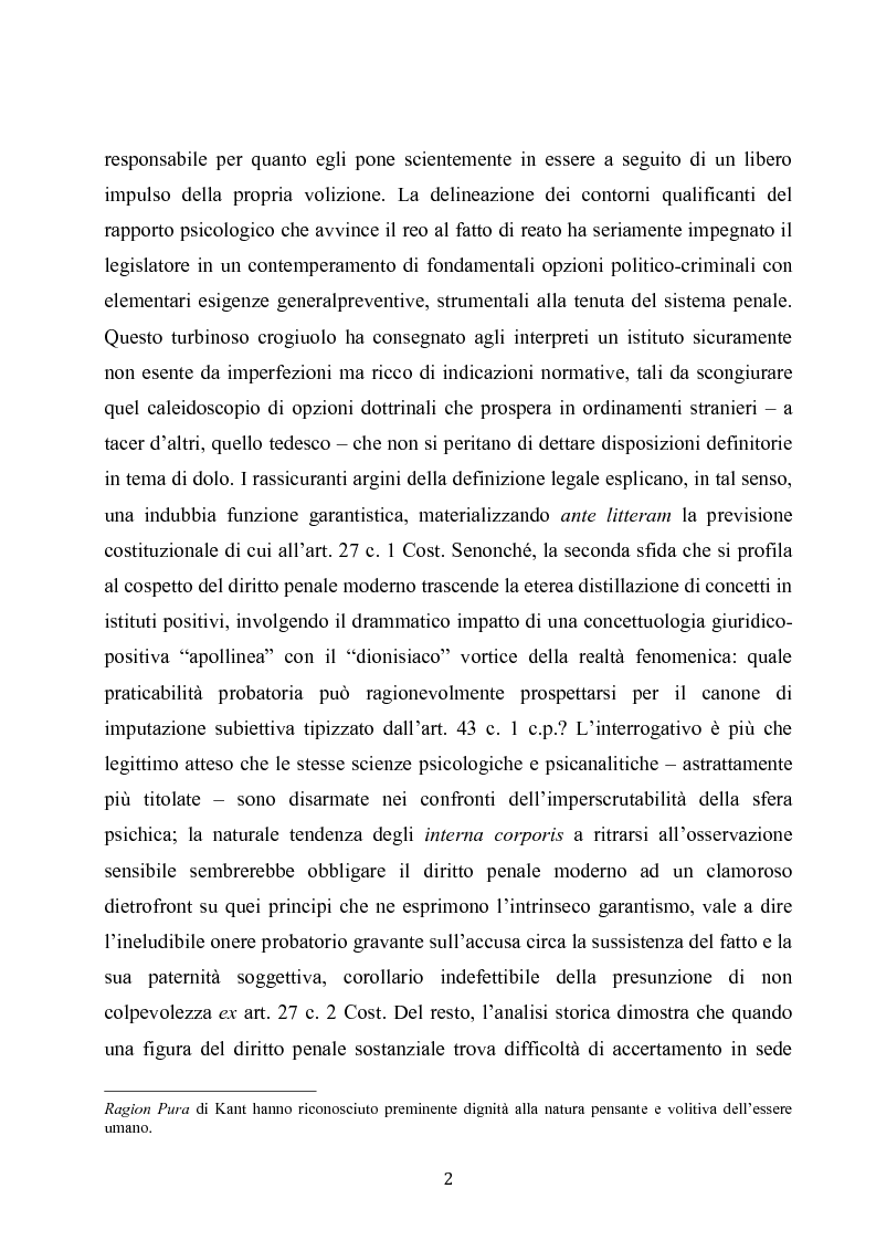 Anteprima della tesi: Dolus in re ipsa, Pagina 3