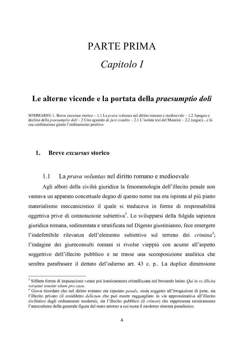 Anteprima della tesi: Dolus in re ipsa, Pagina 5