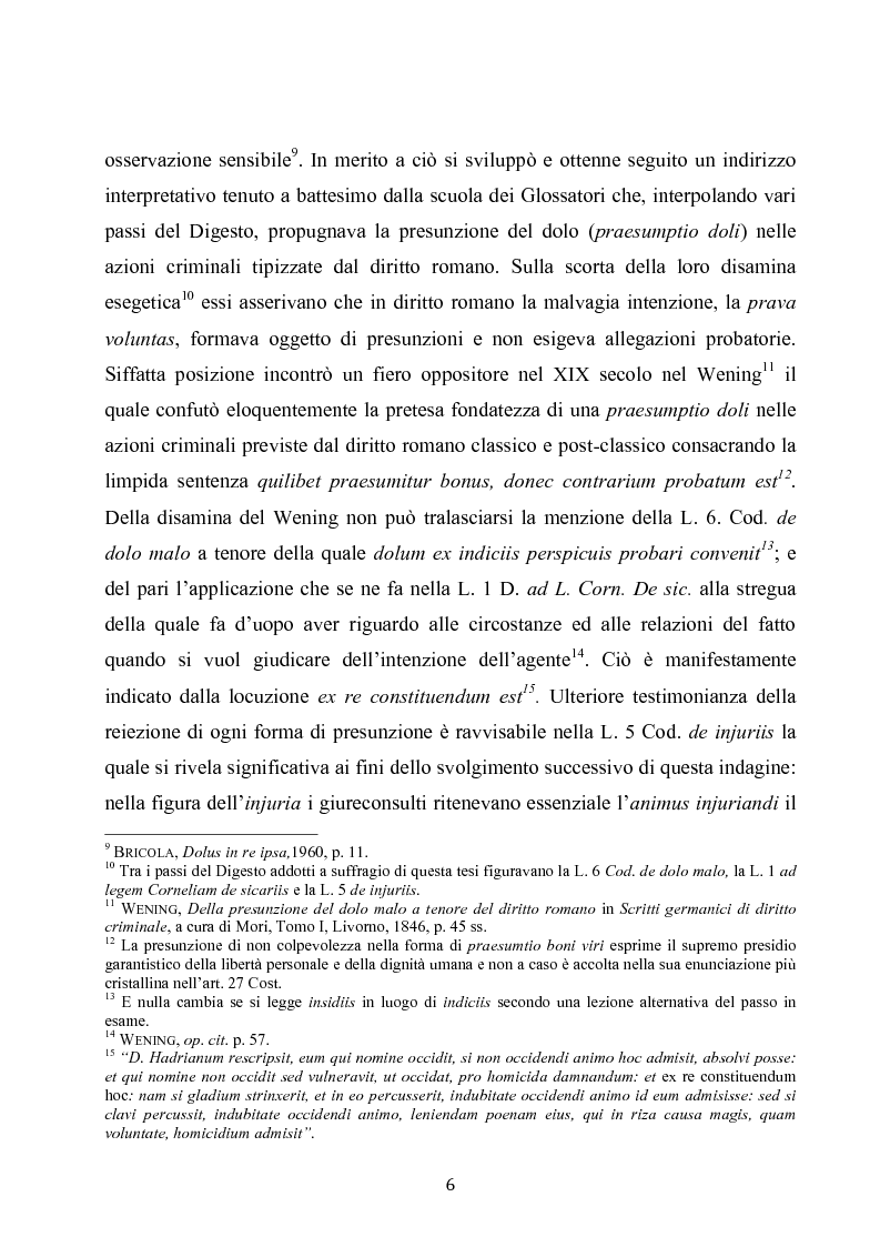 Anteprima della tesi: Dolus in re ipsa, Pagina 7