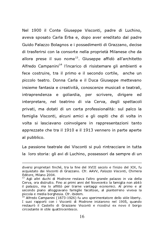 Anteprima della tesi: Nei Luoghi dell’anima di Luchino Visconti. Breve viaggio tra le case del regista, attraversando stanze, vita vissuta e ricordi, alla ricerca delle sue ispirazioni, Pagina 12
