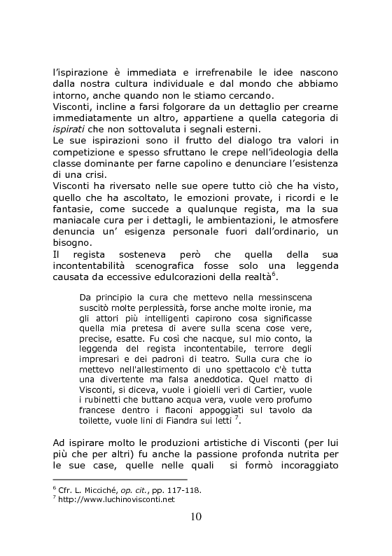 Anteprima della tesi: Nei Luoghi dell’anima di Luchino Visconti. Breve viaggio tra le case del regista, attraversando stanze, vita vissuta e ricordi, alla ricerca delle sue ispirazioni, Pagina 6