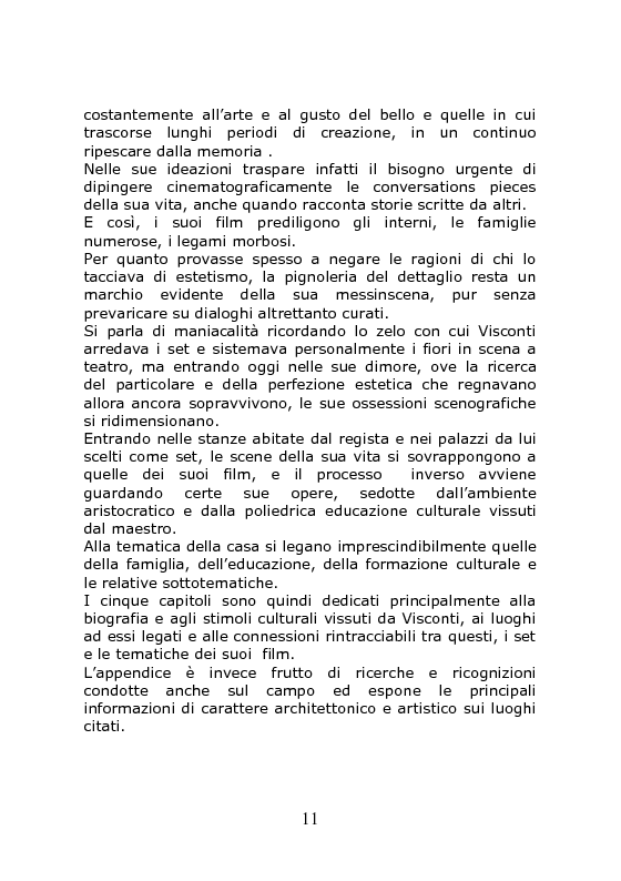 Anteprima della tesi: Nei Luoghi dell’anima di Luchino Visconti. Breve viaggio tra le case del regista, attraversando stanze, vita vissuta e ricordi, alla ricerca delle sue ispirazioni, Pagina 7