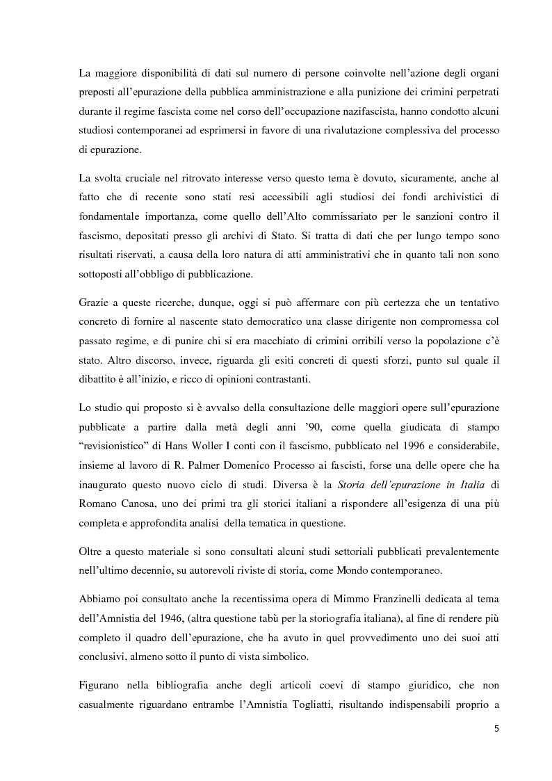 Anteprima della tesi: Un'eredità scomoda: dall'epurazione alla legge di Amnistia (1943-1948), Pagina 3