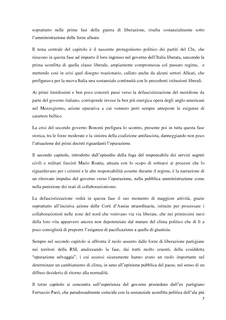 Anteprima della tesi: Un'eredità scomoda: dall'epurazione alla legge di Amnistia (1943-1948), Pagina 5