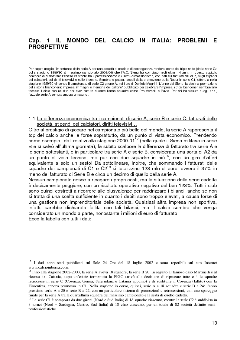 Anteprima della tesi: Progetto A.C. Siena: l’evoluzione della società e il ruolo strategico della comunicazione per la sfida della serie A, Pagina 11