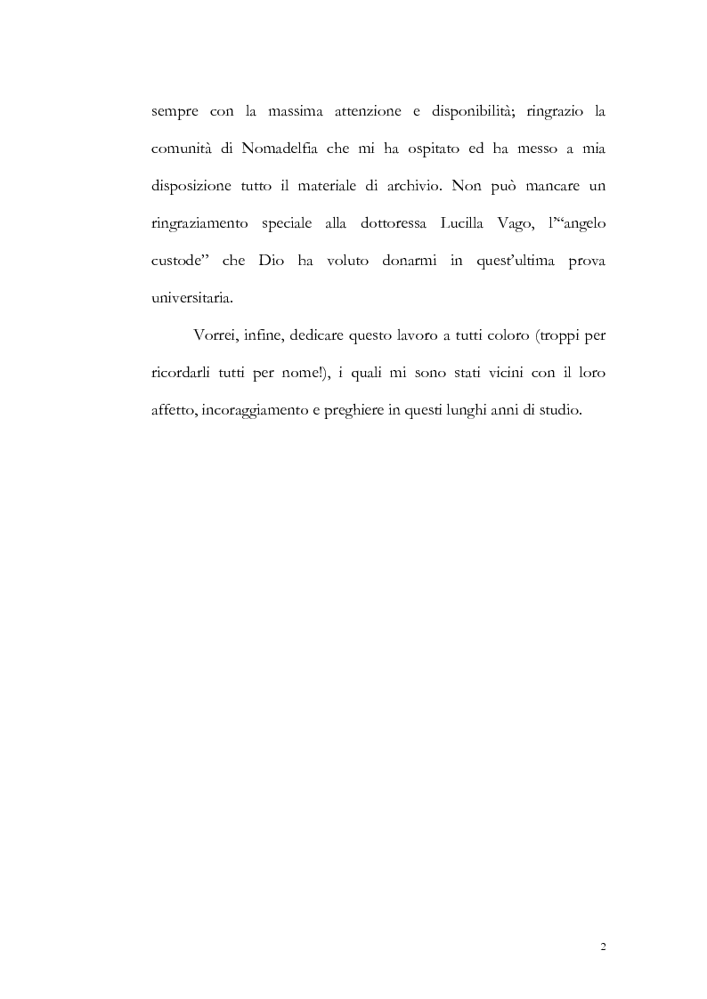 Anteprima della tesi: Un particolare modello di associazione cristiana: Nomadelfia, Pagina 3