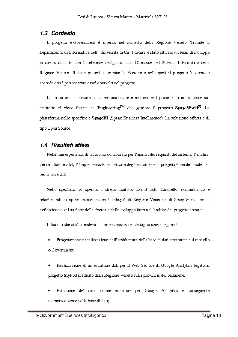 Anteprima della tesi: Analisi, Progettazione e Sviluppo di un Architettura Software nell’ambito dell’e-Government Business Intelligence, Pagina 5