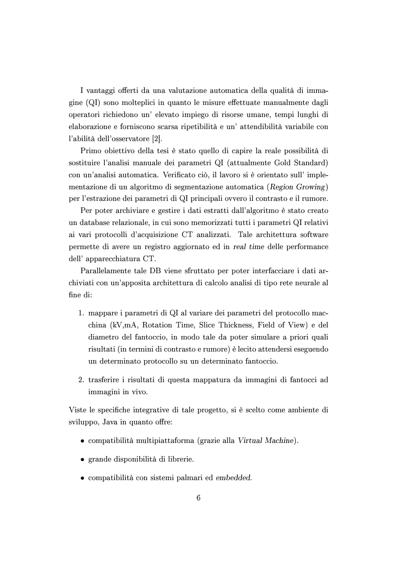 Anteprima della tesi: Sviluppo di un framework in java per applicazioni di analisi automatica dei dati di qualità di immagine con architettura di tipo rete neurale, Pagina 3