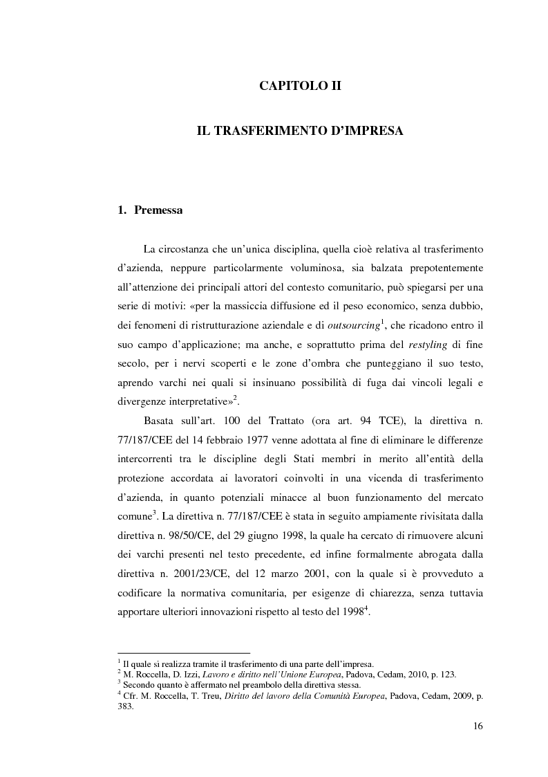 Anteprima della tesi: Le direttive comunitarie in materia di crisi e ristrutturazione d'impresa, Pagina 15