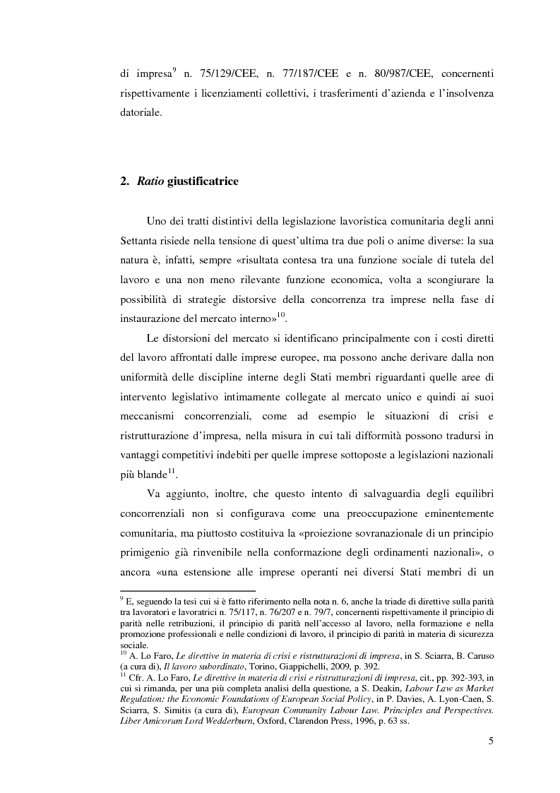 Anteprima della tesi: Le direttive comunitarie in materia di crisi e ristrutturazione d'impresa, Pagina 4