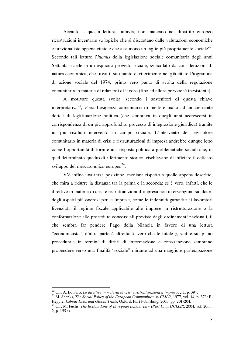 Anteprima della tesi: Le direttive comunitarie in materia di crisi e ristrutturazione d'impresa, Pagina 7