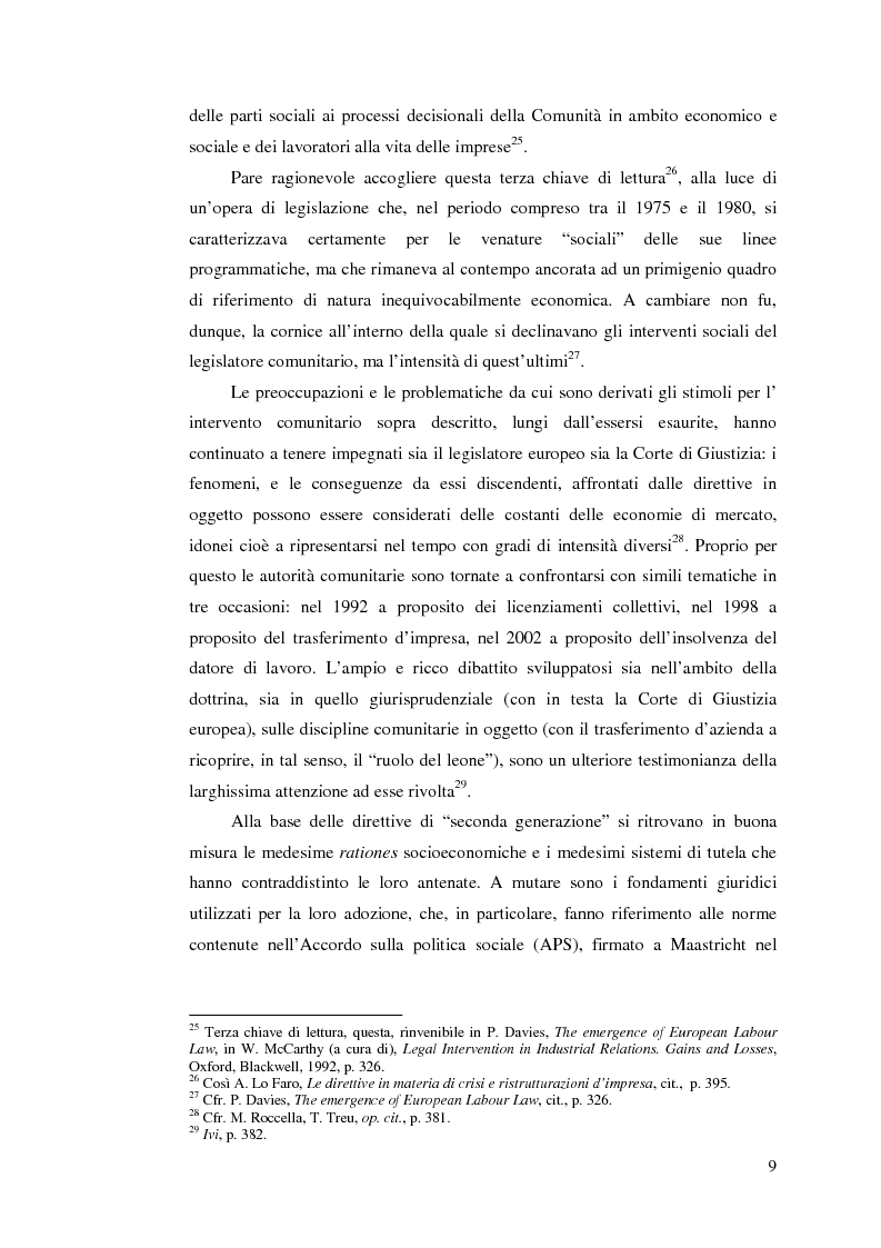 Anteprima della tesi: Le direttive comunitarie in materia di crisi e ristrutturazione d'impresa, Pagina 8
