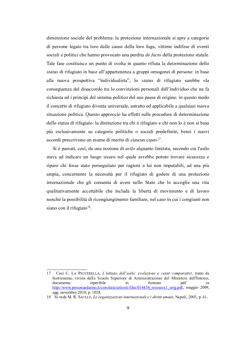 Anteprima della tesi: Le nuove politiche europee sul diritto d'asilo. "La protezione dei rifugiati e dei richiedenti asilo nello spazio comune europeo di libertà, sicurezza e giustizia", Pagina 7
