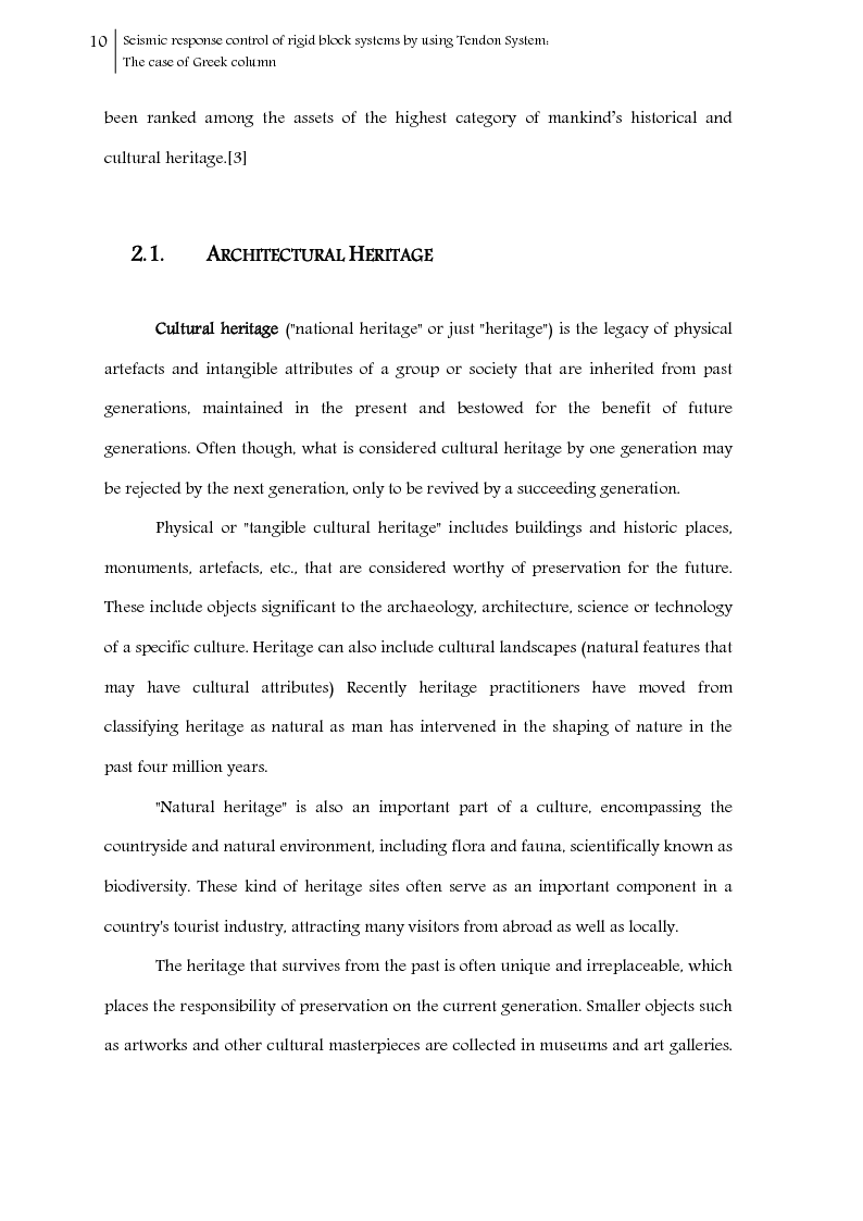 Anteprima della tesi: Seismic response control of rigid block systems by using Tendon System: the case of Greek column, Pagina 11