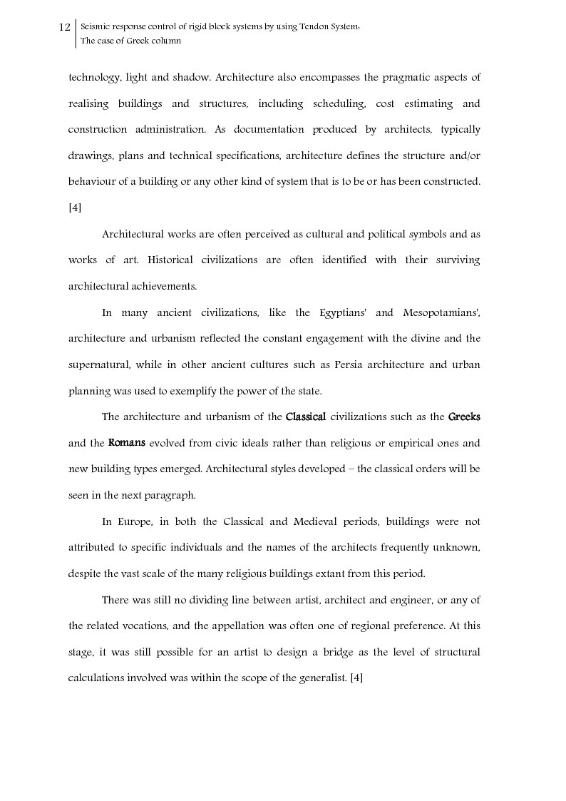 Anteprima della tesi: Seismic response control of rigid block systems by using Tendon System: the case of Greek column, Pagina 13
