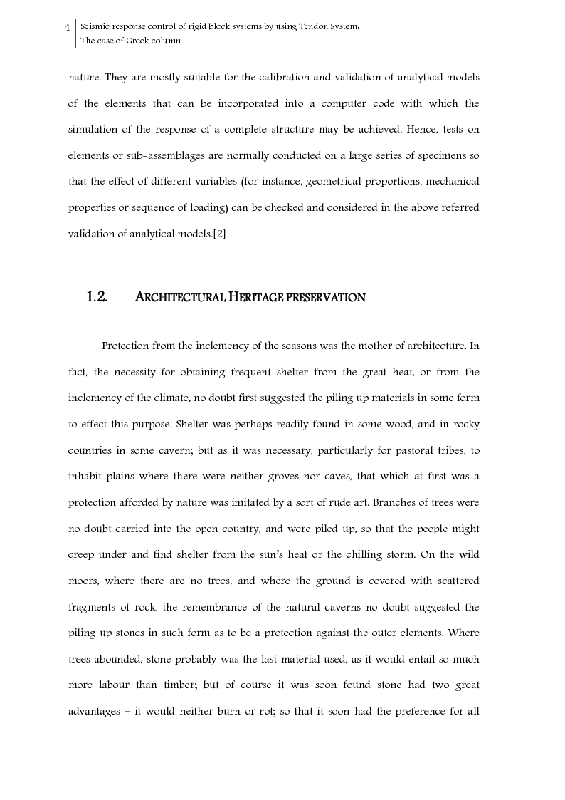 Anteprima della tesi: Seismic response control of rigid block systems by using Tendon System: the case of Greek column, Pagina 5