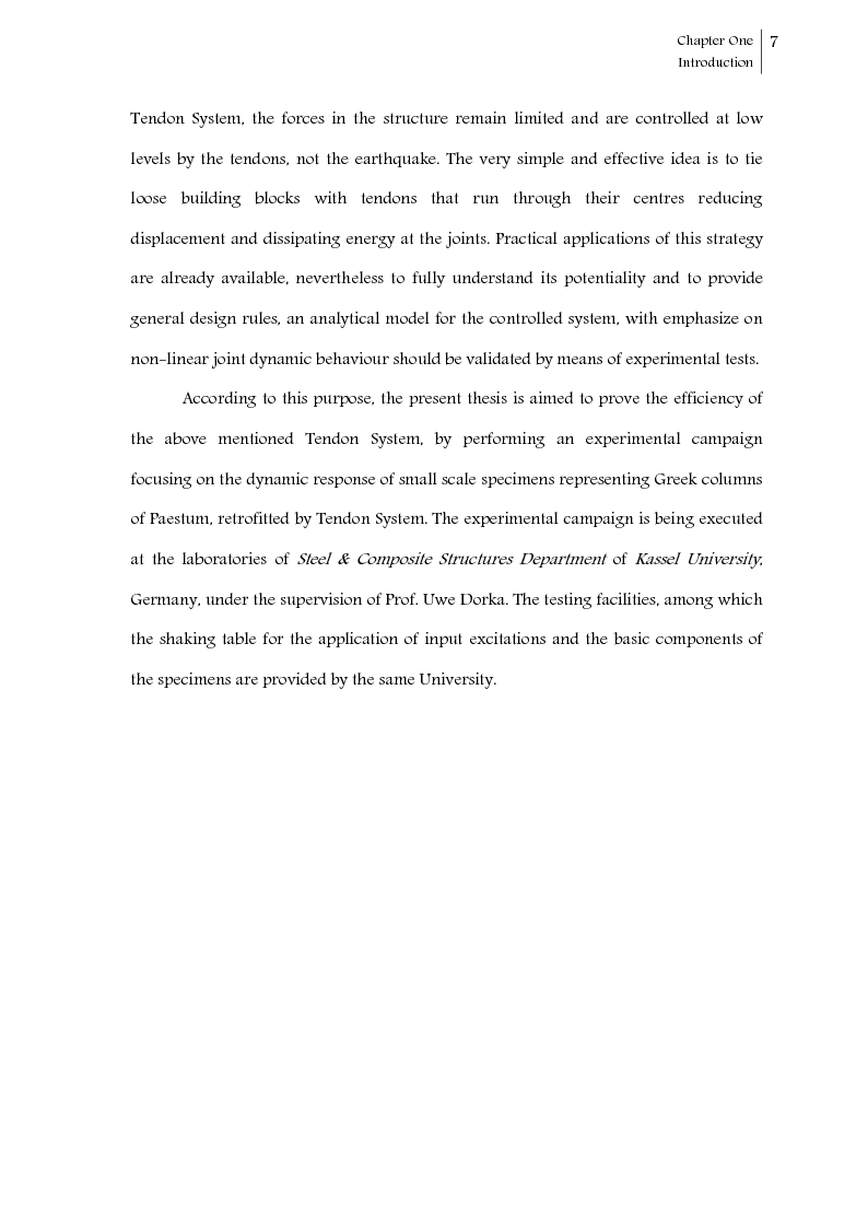 Anteprima della tesi: Seismic response control of rigid block systems by using Tendon System: the case of Greek column, Pagina 8