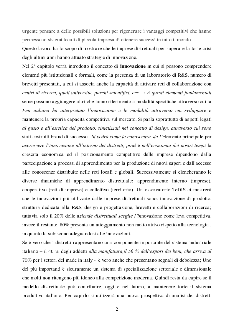 Anteprima della tesi: Strategie di innovazione dei distretti industriali italiani, Pagina 3