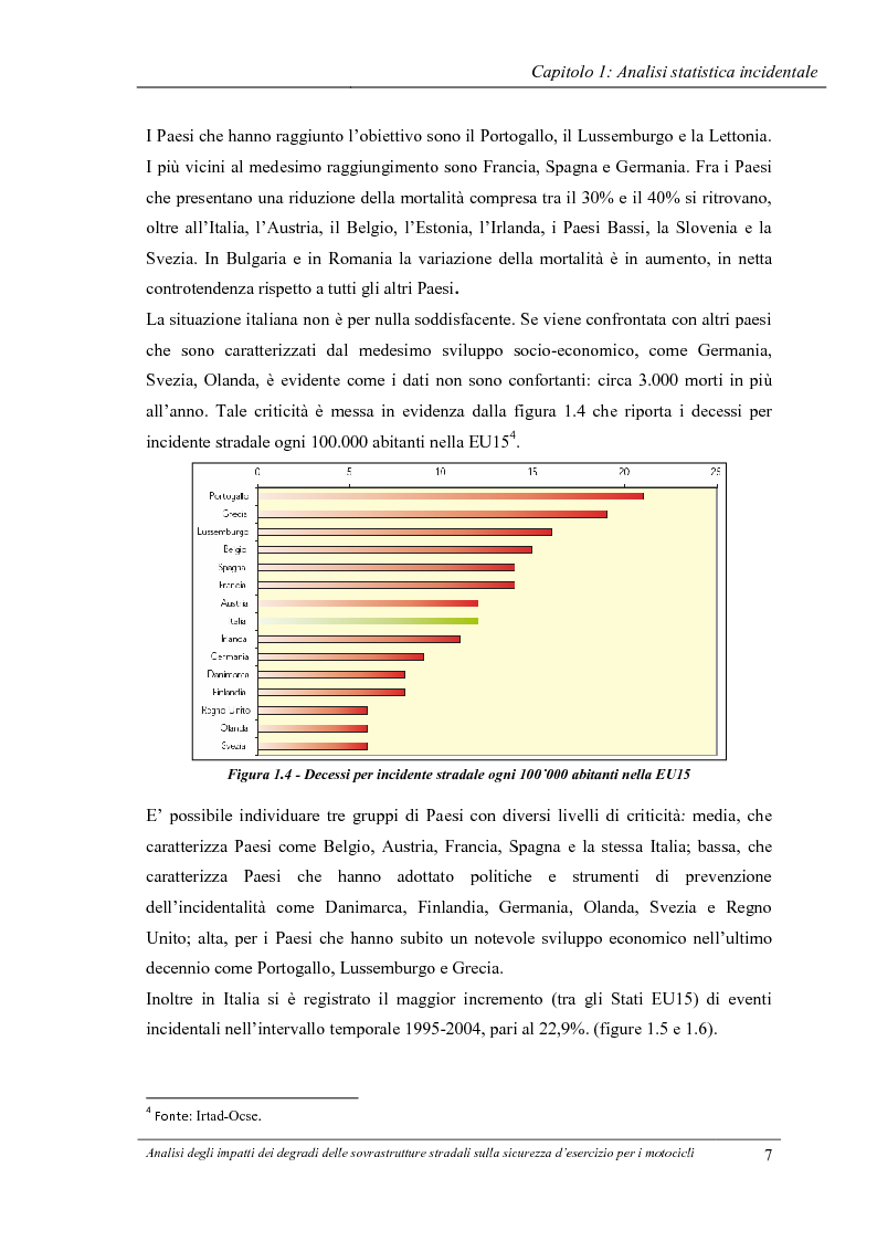 Anteprima della tesi: Analisi degli impatti dei degradi superficiali delle sovrastrutture stradali sulla sicurezza d'esercizio per i veicoli a due ruote, Pagina 8