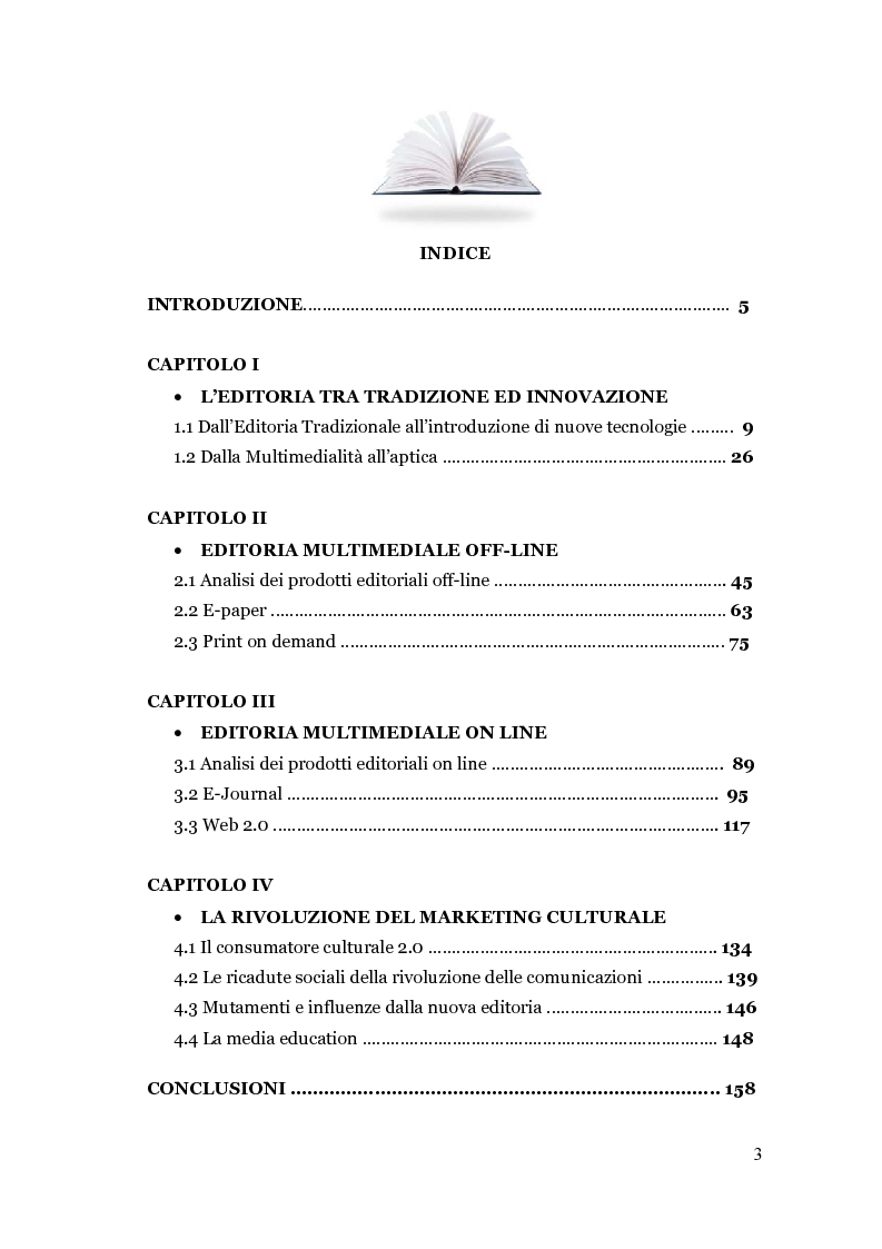 Indice della tesi: Analisi di un'Editoria che cambia, Pagina 1