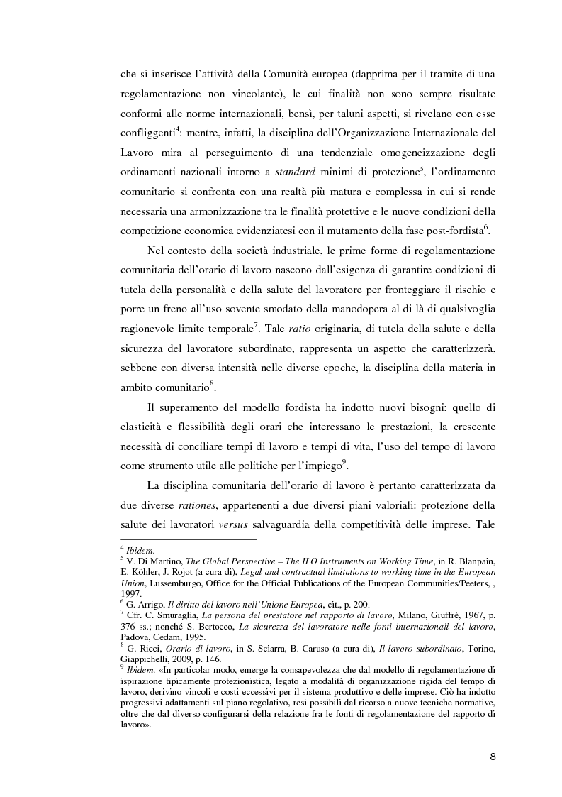 Anteprima della tesi: La normativa comunitaria in materia di orario di lavoro, Pagina 3