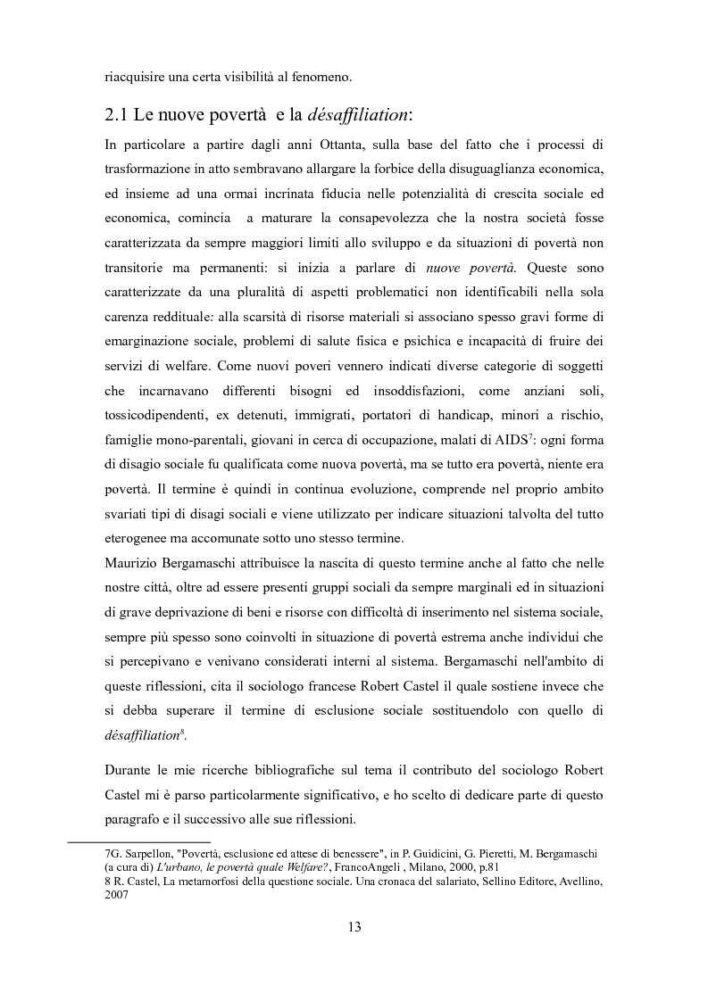 Anteprima della tesi: Le problematiche dell'adulto in difficoltà: Genova e Torino due realtà a confronto, Pagina 10