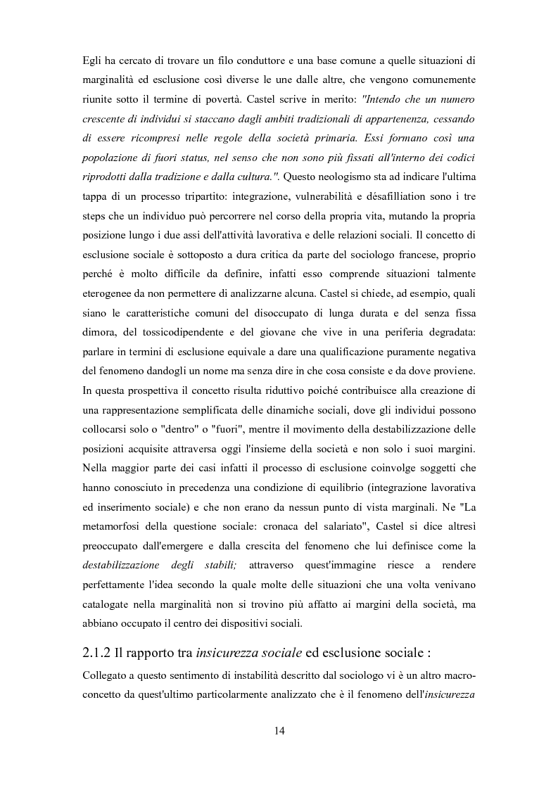 Anteprima della tesi: Le problematiche dell'adulto in difficoltà: Genova e Torino due realtà a confronto, Pagina 11