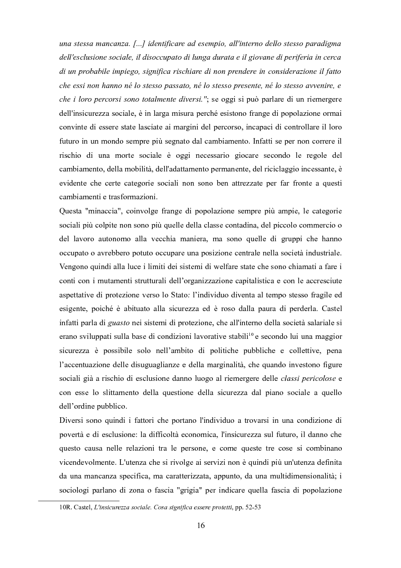 Anteprima della tesi: Le problematiche dell'adulto in difficoltà: Genova e Torino due realtà a confronto, Pagina 13