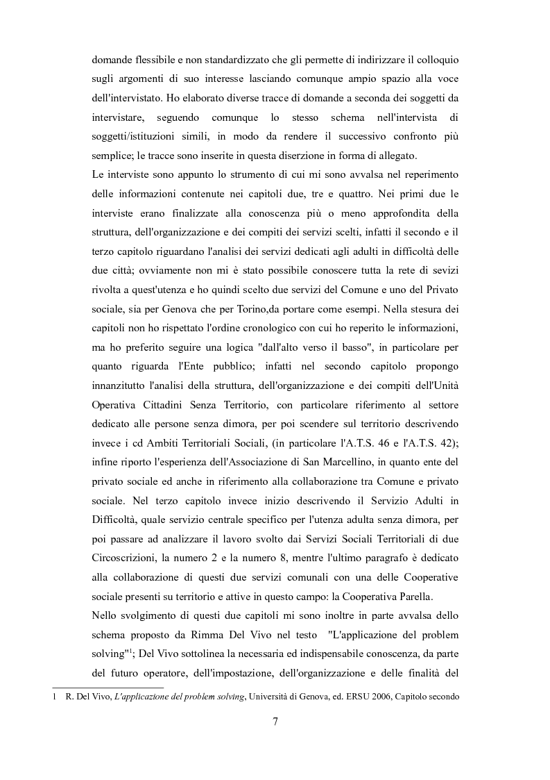 Anteprima della tesi: Le problematiche dell'adulto in difficoltà: Genova e Torino due realtà a confronto, Pagina 4