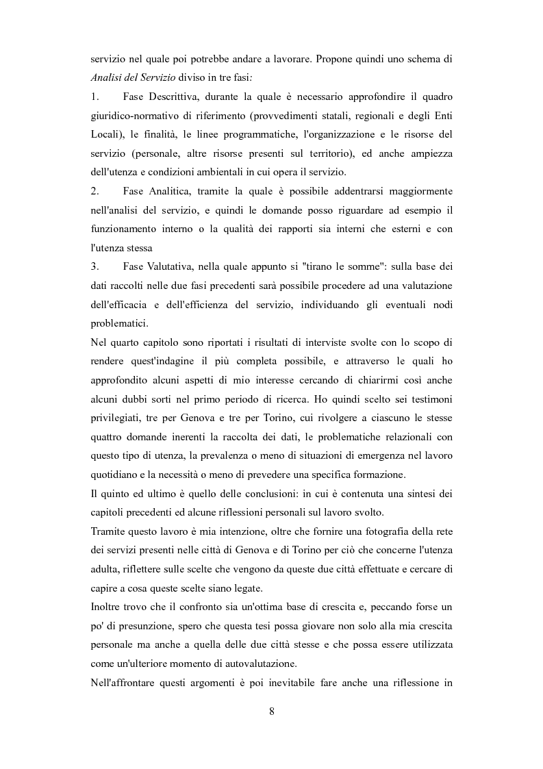 Anteprima della tesi: Le problematiche dell'adulto in difficoltà: Genova e Torino due realtà a confronto, Pagina 5