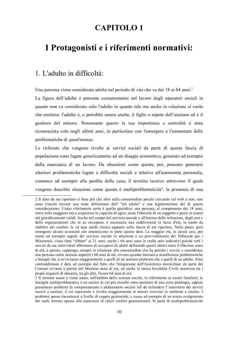 Anteprima della tesi: Le problematiche dell'adulto in difficoltà: Genova e Torino due realtà a confronto, Pagina 7