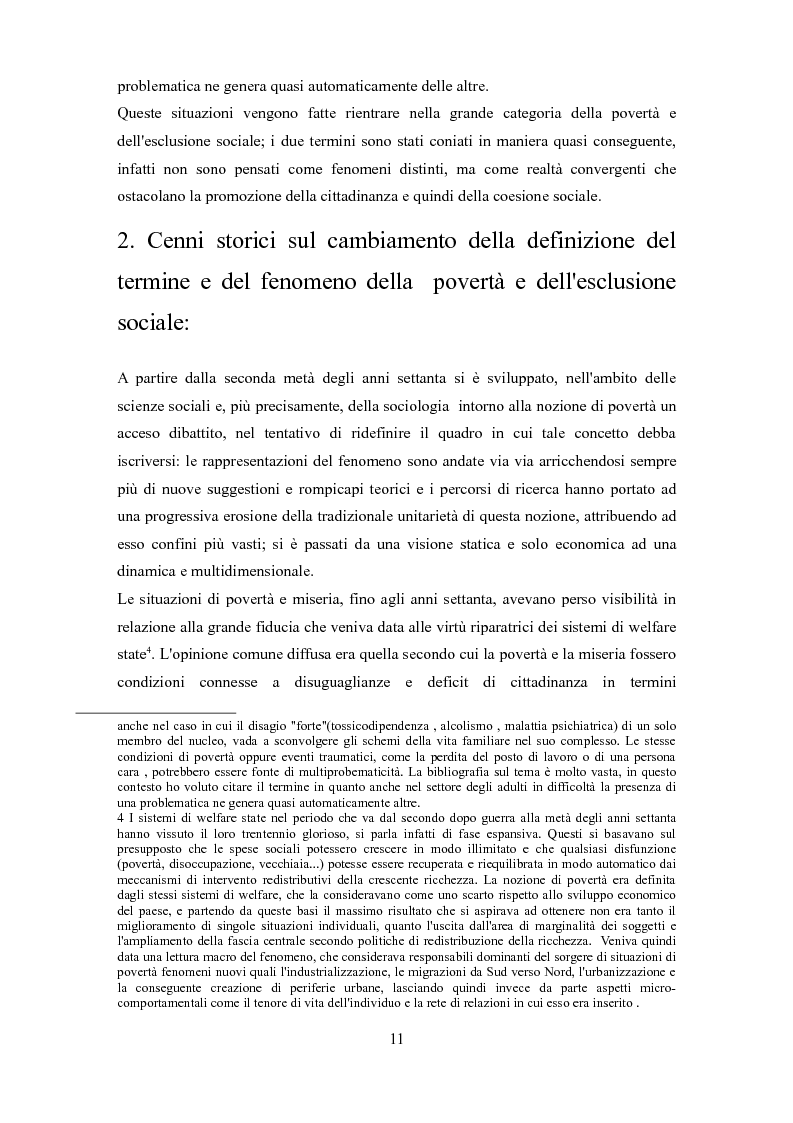 Anteprima della tesi: Le problematiche dell'adulto in difficoltà: Genova e Torino due realtà a confronto, Pagina 8