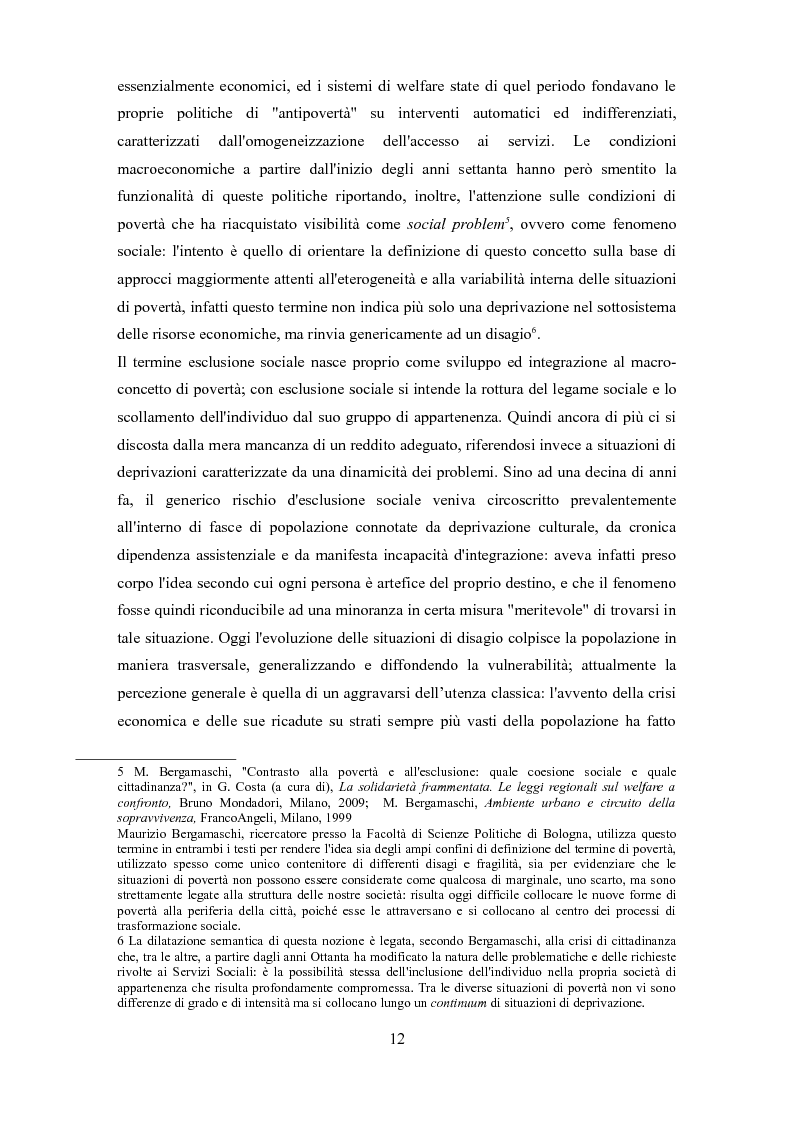Anteprima della tesi: Le problematiche dell'adulto in difficoltà: Genova e Torino due realtà a confronto, Pagina 9