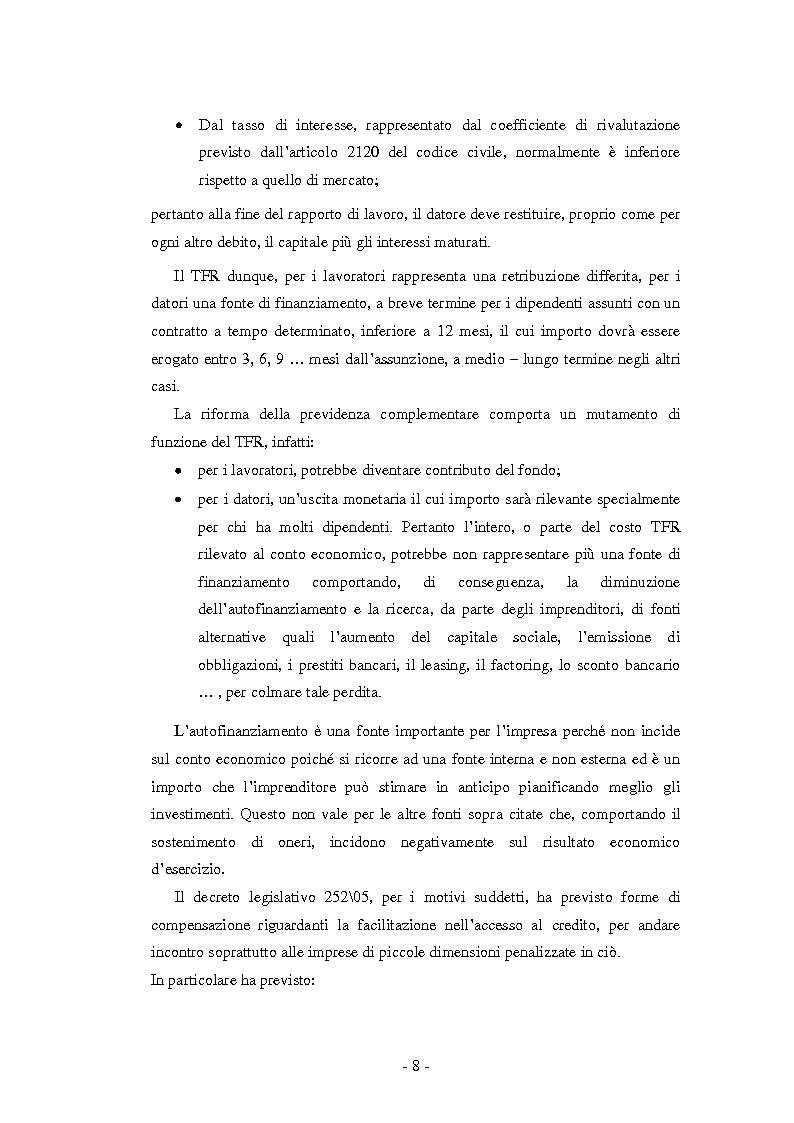 Anteprima della tesi: La Riforma del TFR. Implicazioni contabili ed amministrative., Pagina 3