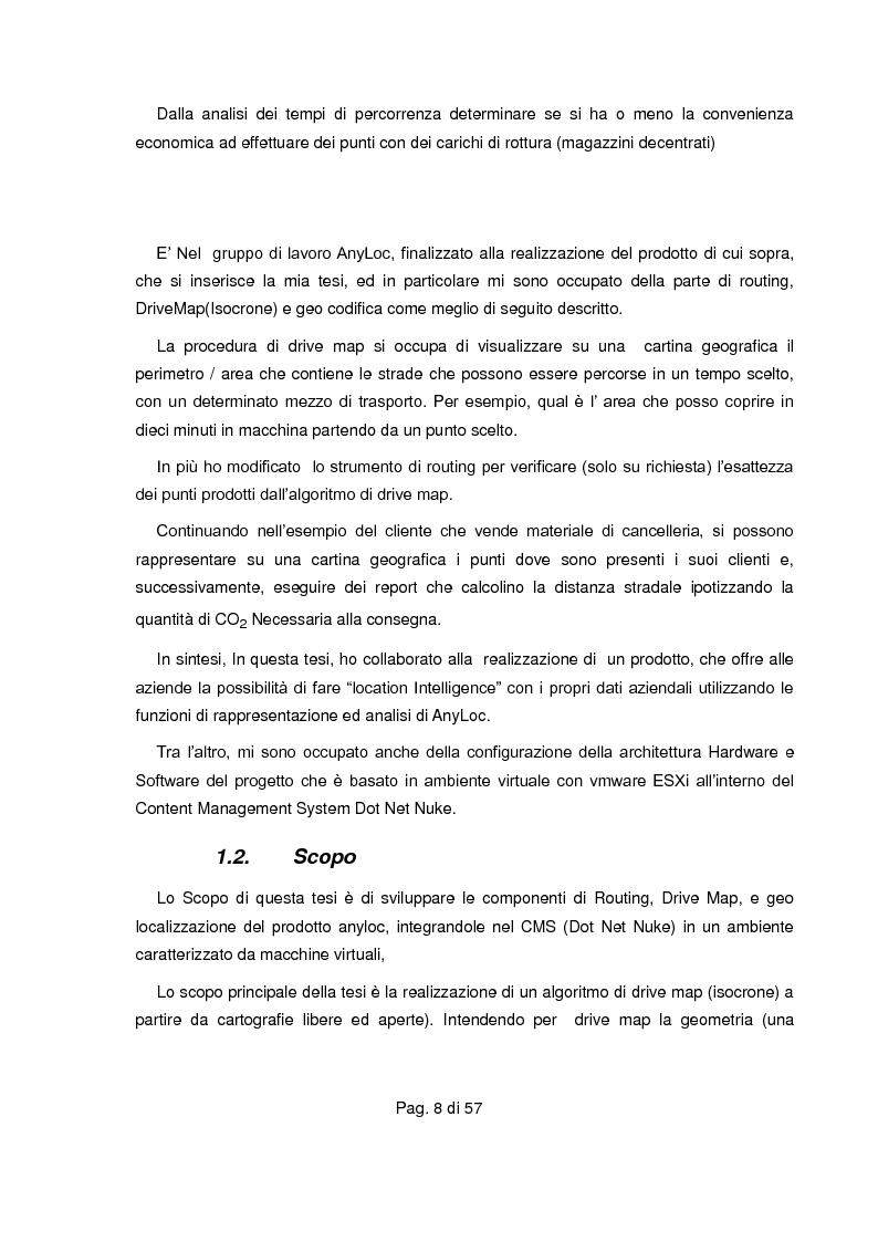 Anteprima della tesi: Realizzazione di servizio per determinare i segmenti di drive map (isocrone) su piattaforme proprietarie e libere, Pagina 3