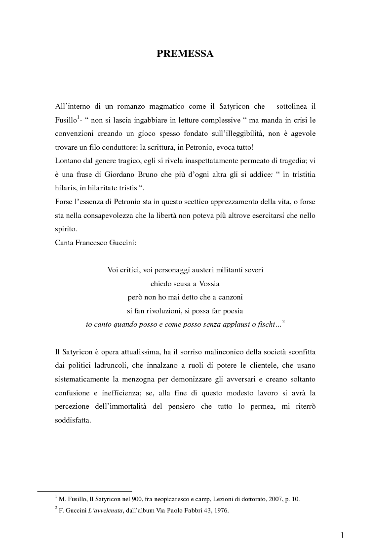 Anteprima della tesi: La poetica di Encolpio e il ritratto tacitiano di Petronio., Pagina 3