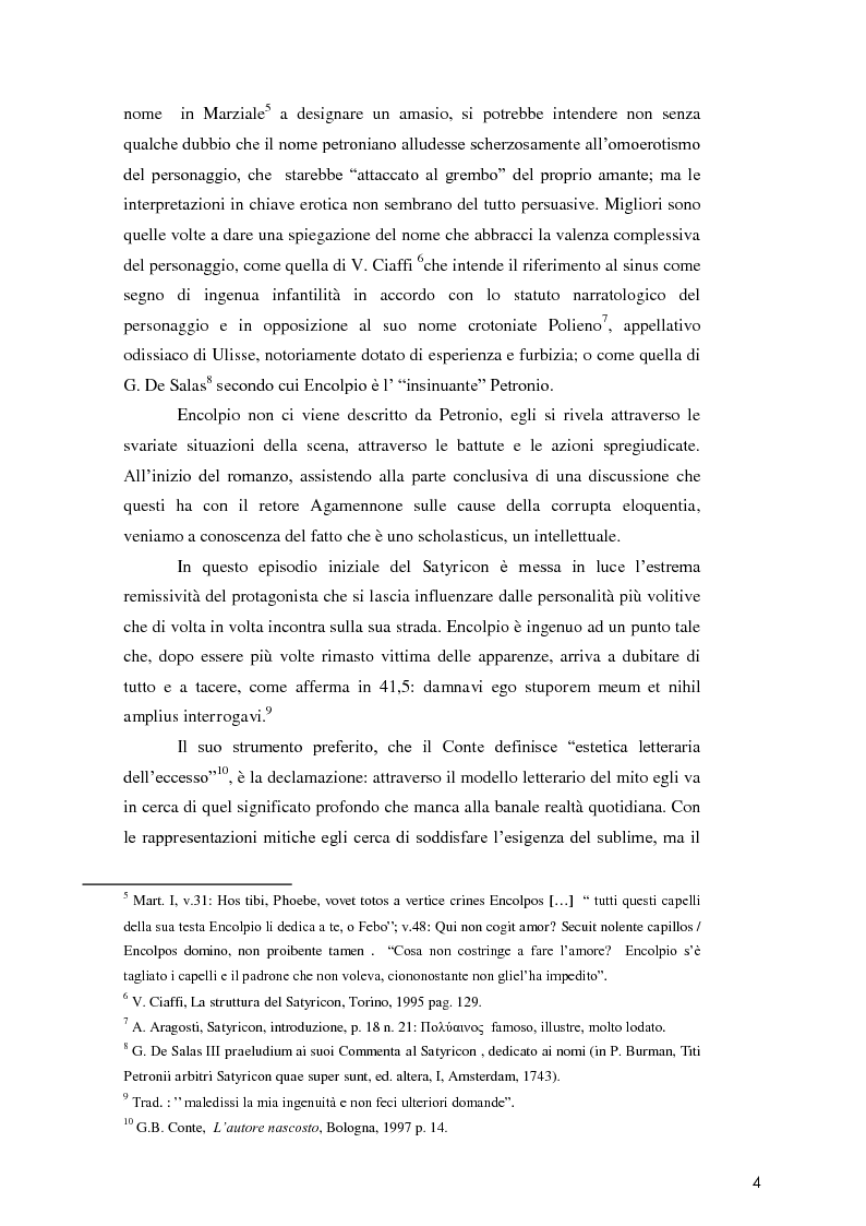 Anteprima della tesi: La poetica di Encolpio e il ritratto tacitiano di Petronio., Pagina 6