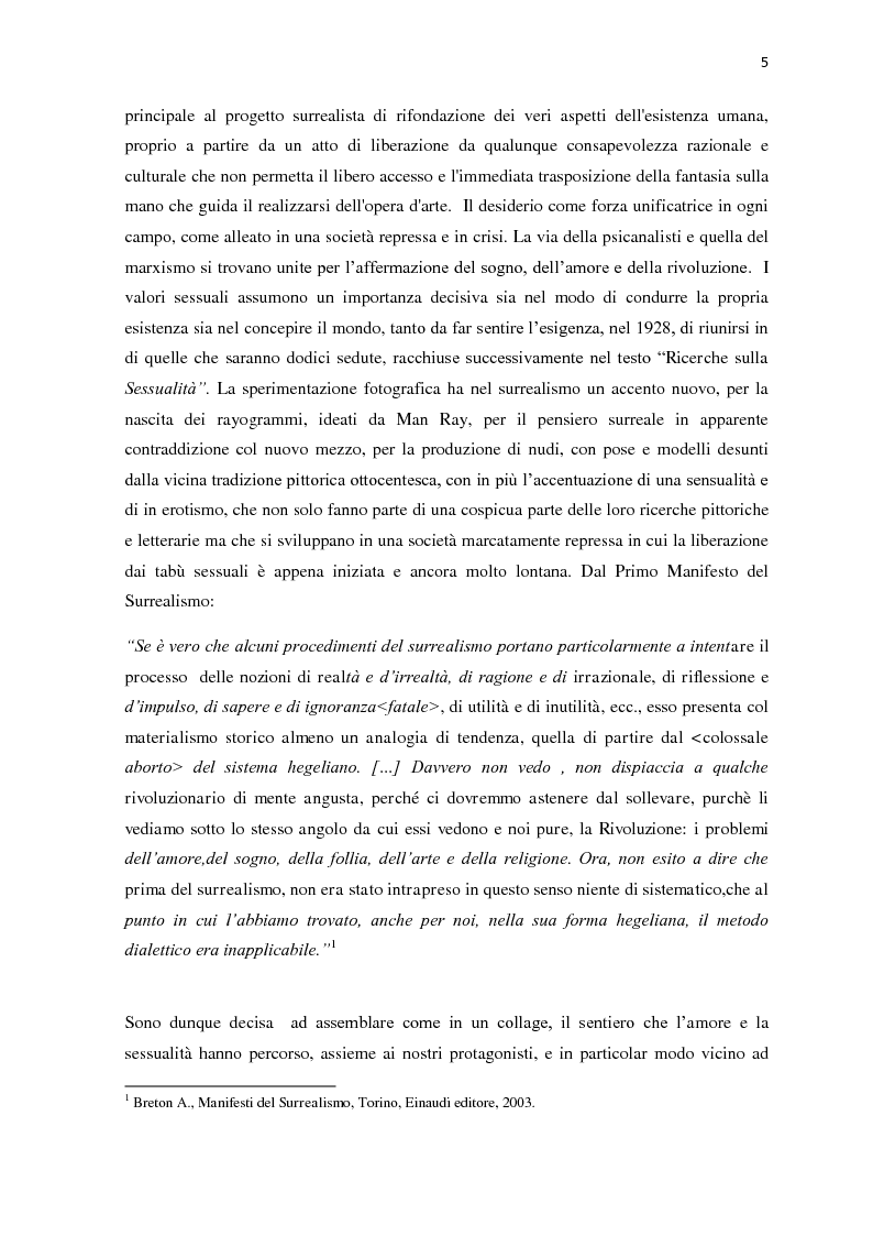 Anteprima della tesi: Il nudo nella produzione fotografica surrealista. Psicanalisi, influenze pittoriche e ricerche sulla sessualità, Pagina 3