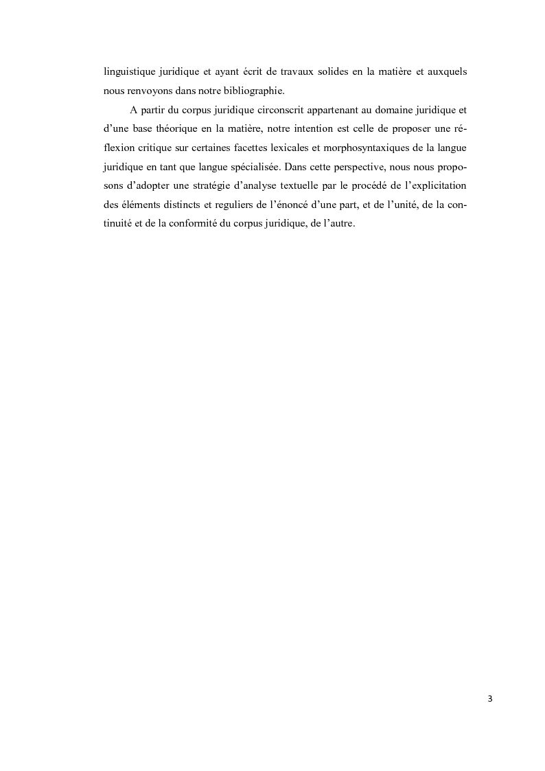 Anteprima della tesi: Aspects lexicaux et syntaxiques de la langue juridique en tant que langue spécialisée dans un corpus du droit international privé dans le domaine contractuel, Pagina 4
