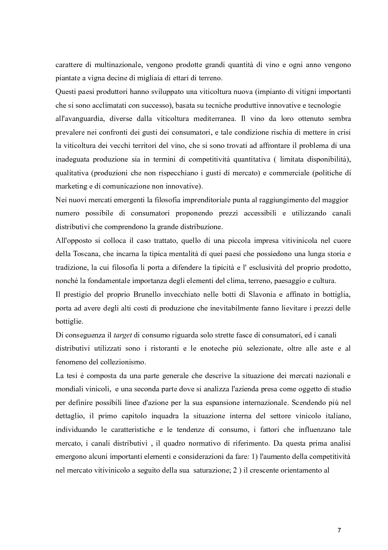 Anteprima della tesi: Strategie di espansione internazionale delle piccole imprese vitivinicole: l'Azienda Agricola Cerbaia, Pagina 3