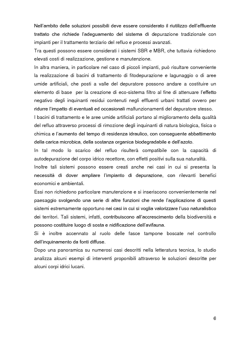 Anteprima della tesi: Bacini di trattamento e aree umide artificiali per la realizzazione di eco-sistemi filtro, Pagina 4