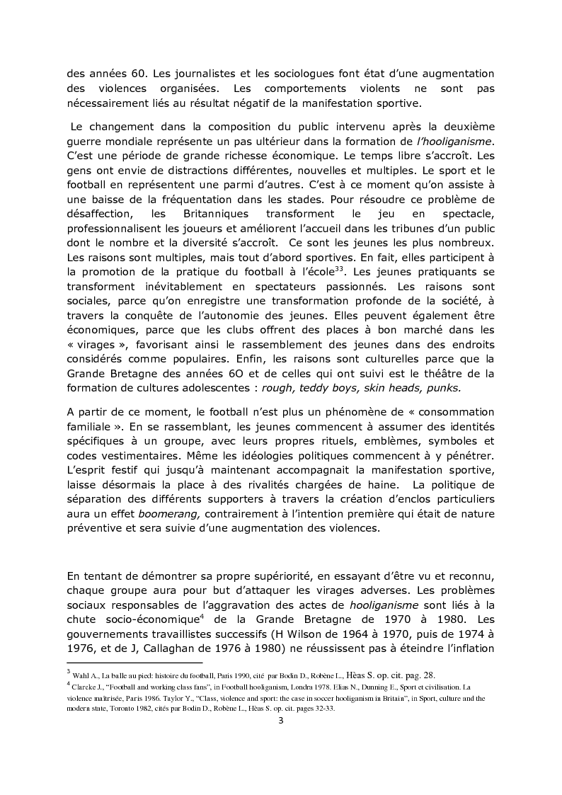 Anteprima della tesi: La violence dans les stades: aspects psycho-sociaux, Pagina 4