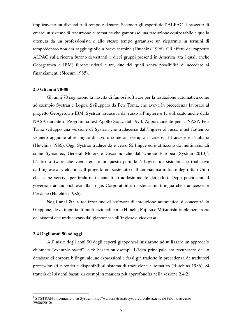 Anteprima della tesi: Valutazione della qualità della traduzione automatica dall'inglese all'italiano, Pagina 6