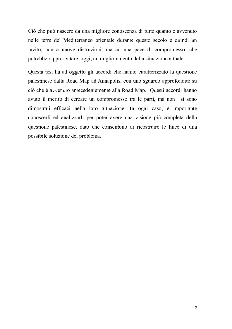 Anteprima della tesi: La questione palestinese: dalla Road Map ad Annapolis, Pagina 5