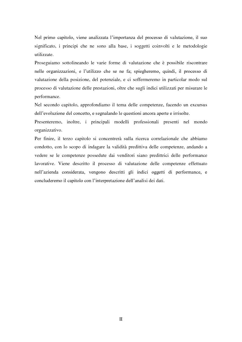 Anteprima della tesi: La validità predittiva delle competenze nei venditori: uno studio correlazionale., Pagina 3