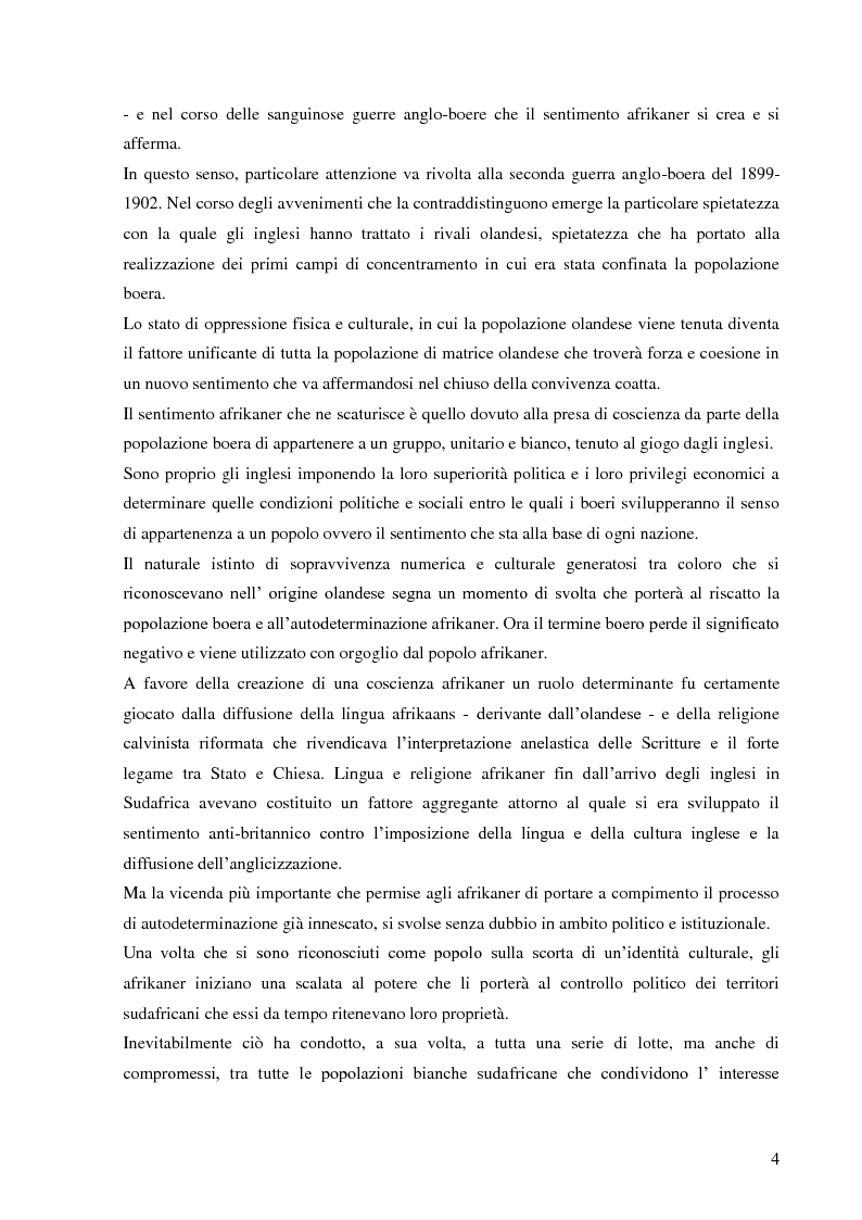 Anteprima della tesi: L'autopercezione delle comunità sudafricane nel periodo dell'apartheid, Pagina 3