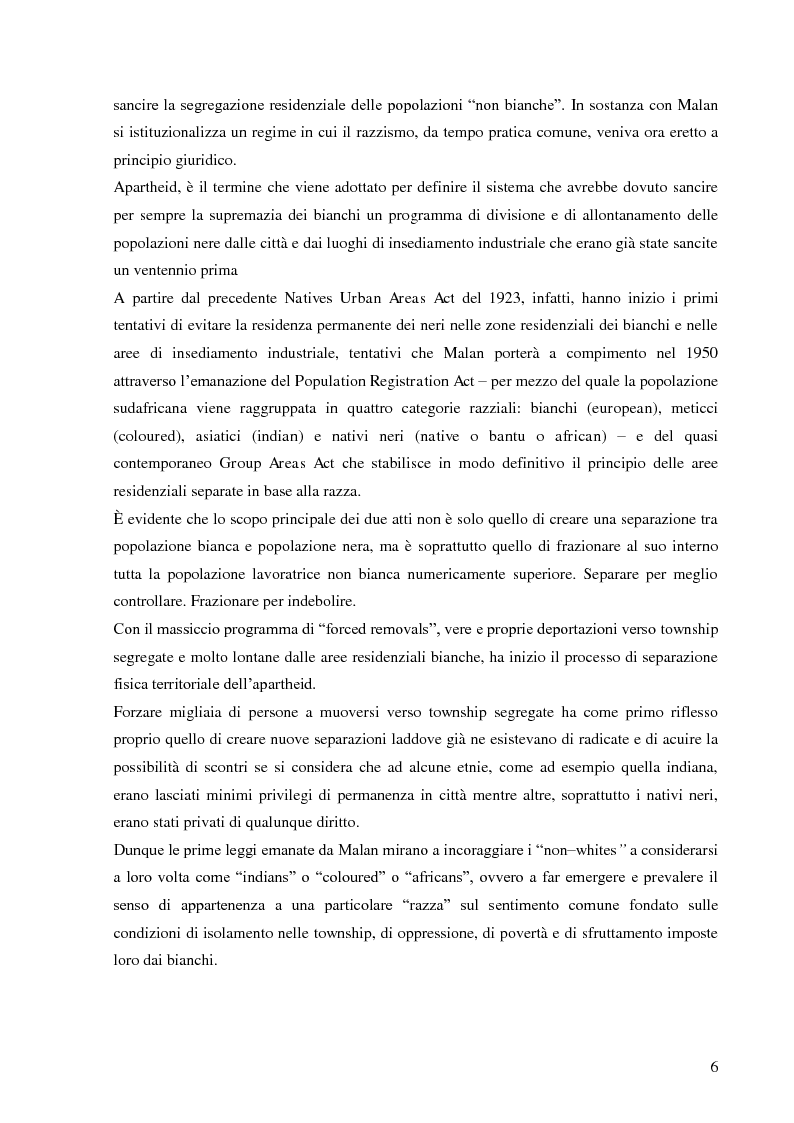 Anteprima della tesi: L'autopercezione delle comunità sudafricane nel periodo dell'apartheid, Pagina 5
